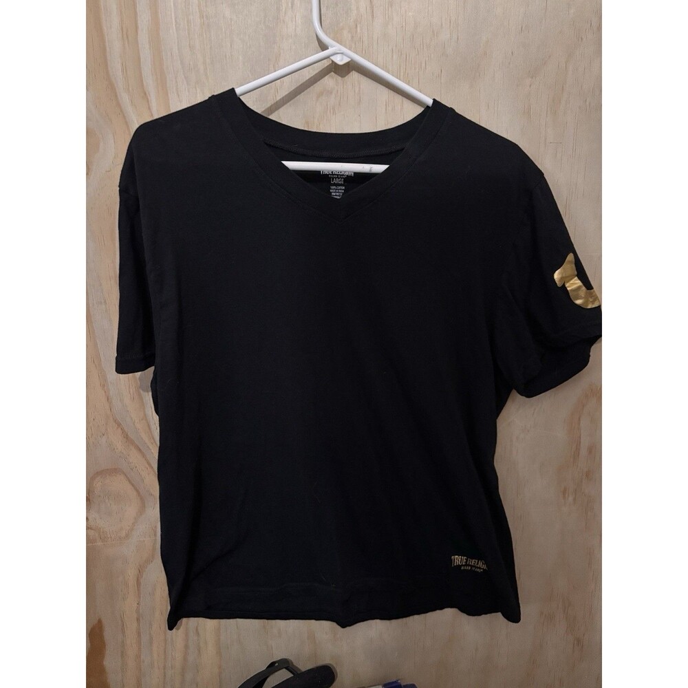 True Religion cotton blend Black crew neck T-shirt Large